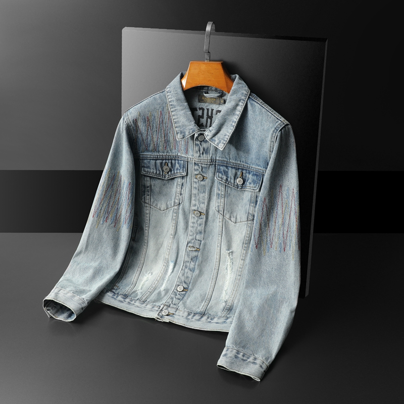 Brand Vintage Washed Denim Jac - Streetwear Brand Denim 评论和价格