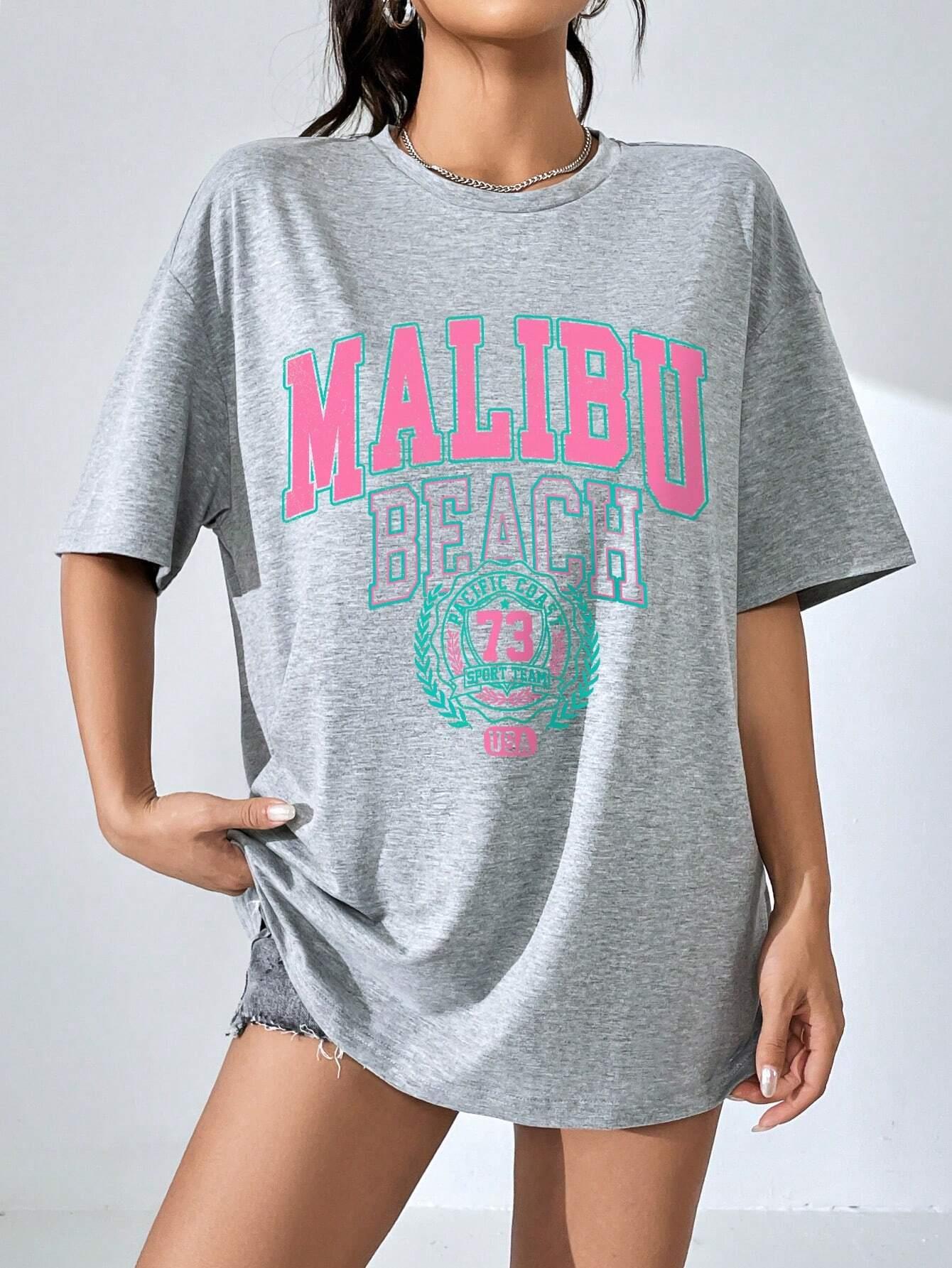 Malibu Beach Letter Print Prin - Streetwear Brand Clothing 评论和价格