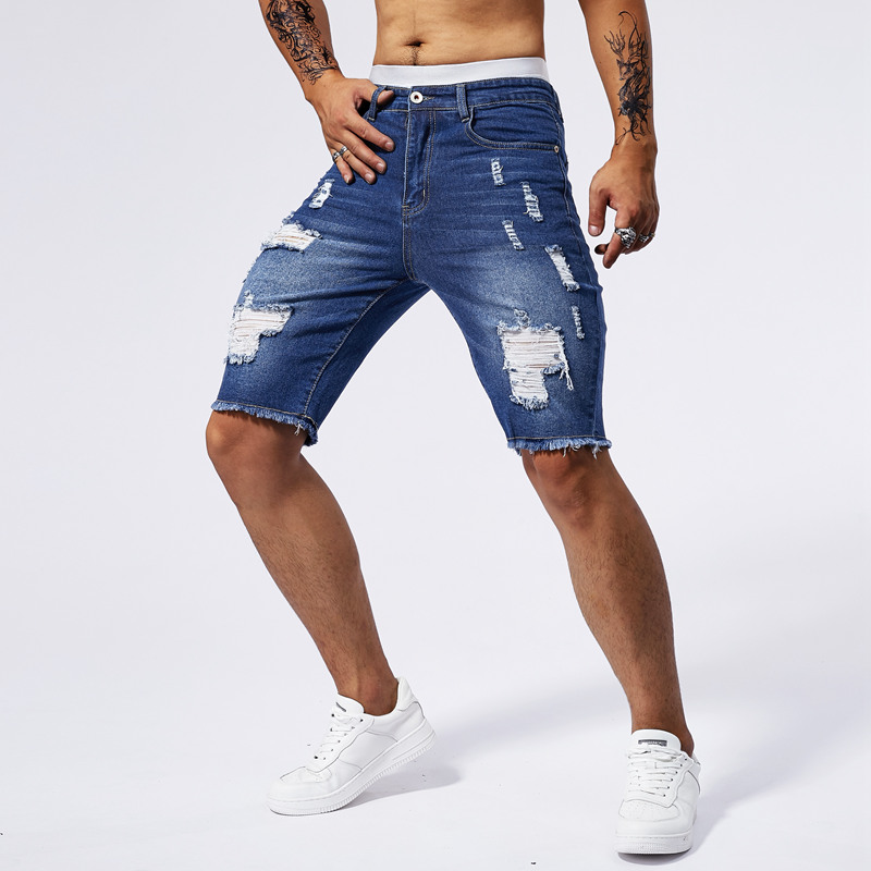 2025 Summer New Men's Ripped D - Streetwear Brand Denim 评论和价格