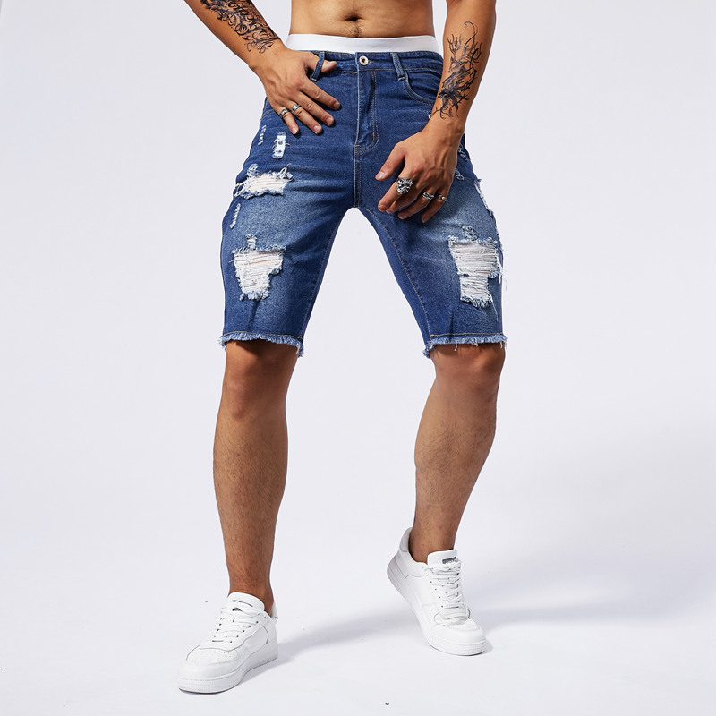 2025 Summer New Men's Ripped D - Streetwear Brand Denim 评论和价格