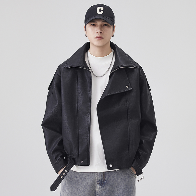 Autumn Winter Leather Jacket M - Streetwear Brand Clothing 评论和价格